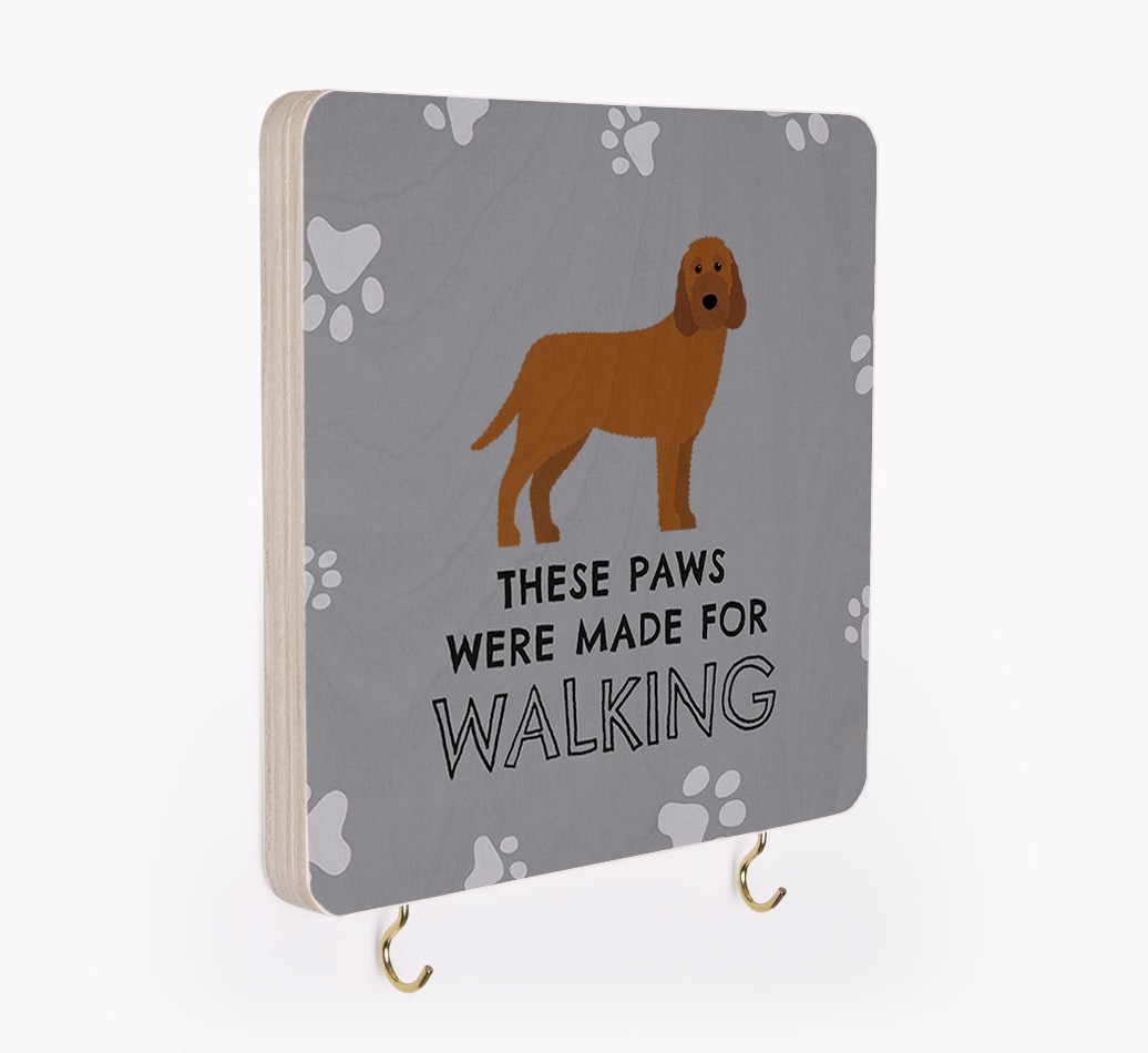 'These Paws Are Made for Walking' - Personalized {breedFullName} Lead & Collar Hanger