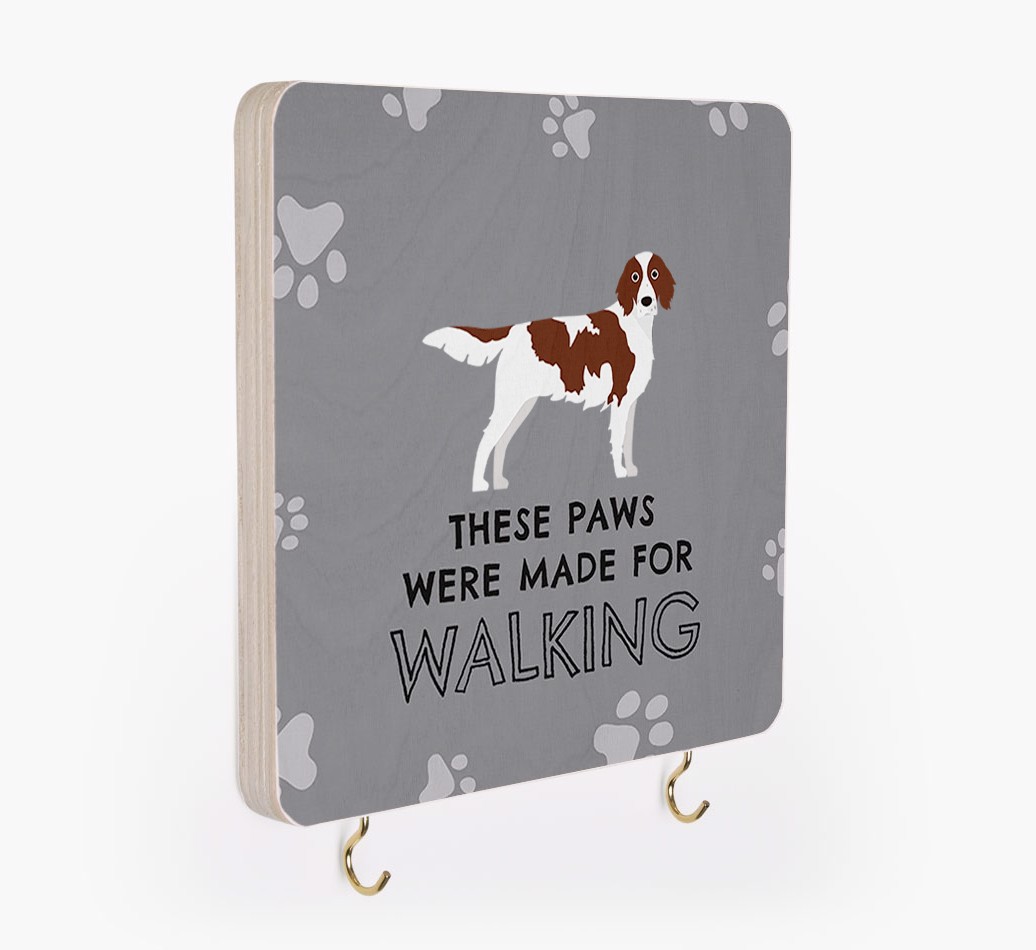 'These Paws Are Made for Walking' - Personalized {breedFullName} Lead & Collar Hanger