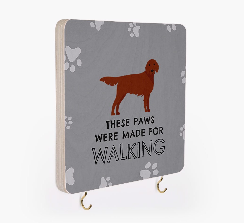 'These Paws Are Made for Walking' - Personalized {breedFullName} Lead & Collar Hanger