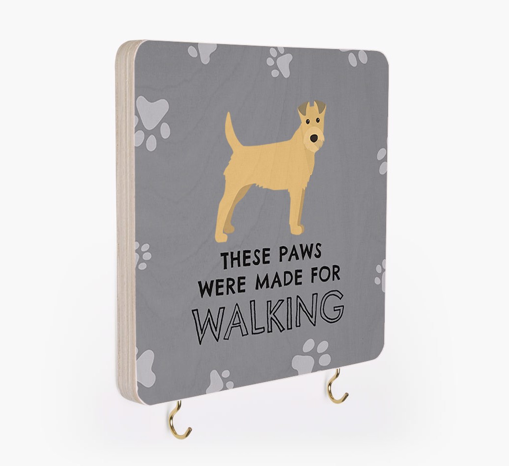 'These Paws Are Made for Walking' - Personalized {breedFullName} Lead & Collar Hanger