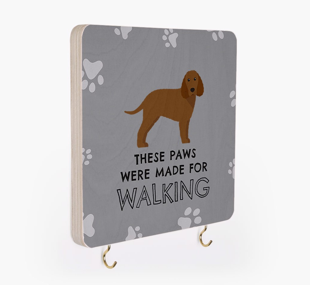 'These Paws Are Made for Walking' - Personalized {breedFullName} Lead & Collar Hanger