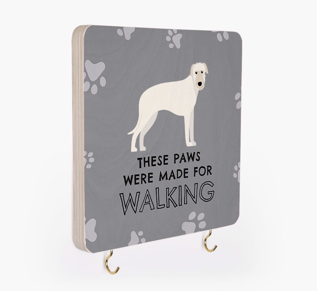 'These Paws Are Made for Walking' - Personalised {breedFullName} Lead & Collar Hanger