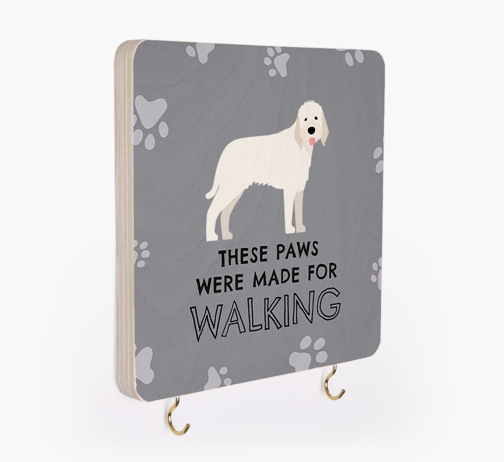 'These Paws Are Made for Walking' - Personalized {breedFullName} Lead & Collar Hanger