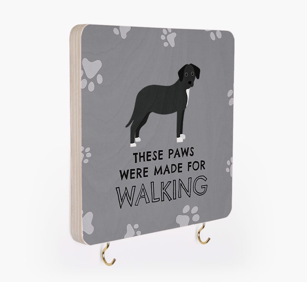 'These Paws Are Made for Walking' - Personalized {breedFullName} Lead & Collar Hanger