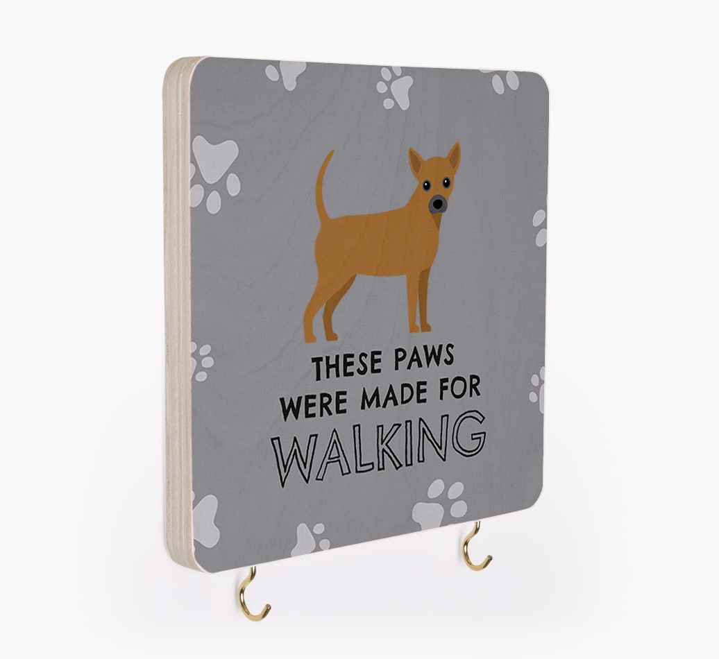'These Paws Are Made for Walking' - Personalized {breedFullName} Lead & Collar Hanger
