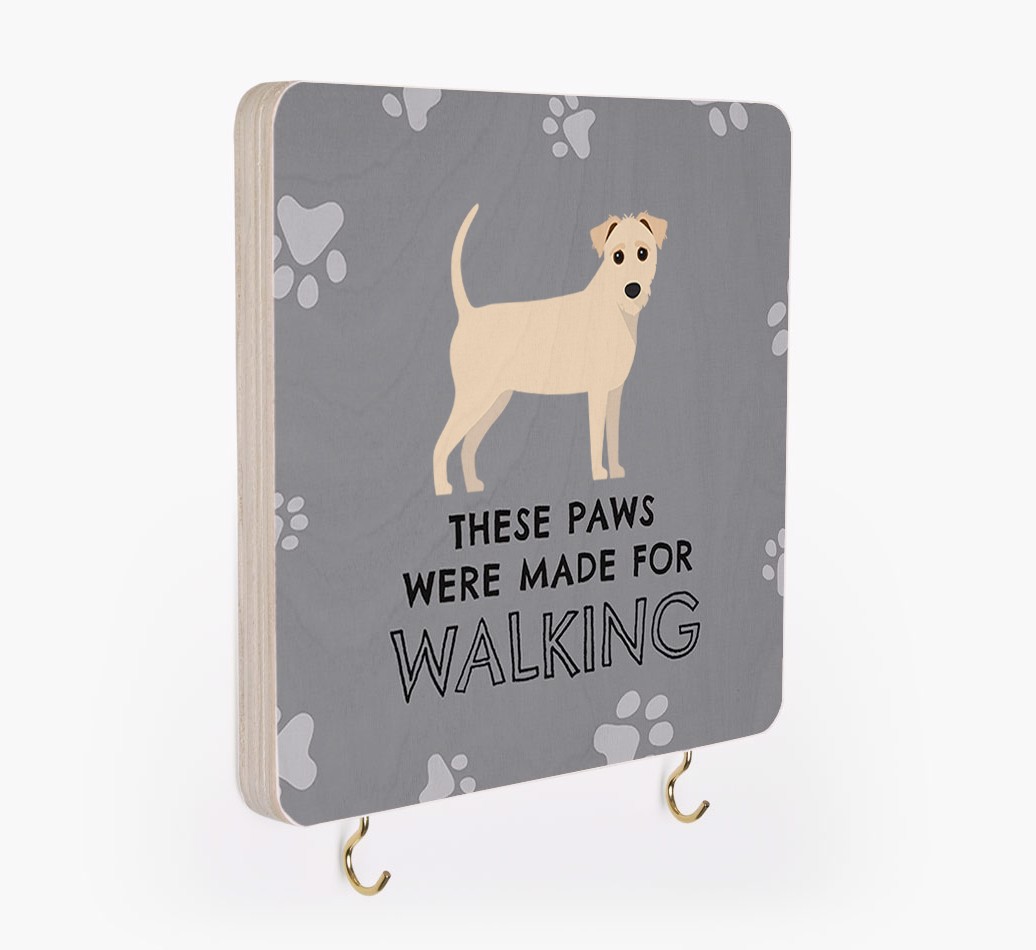 'These Paws Are Made for Walking' - Personalized {breedFullName} Lead & Collar Hanger