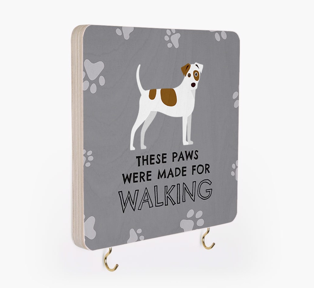 'These Paws Are Made for Walking' - Personalized {breedFullName} Lead & Collar Hanger