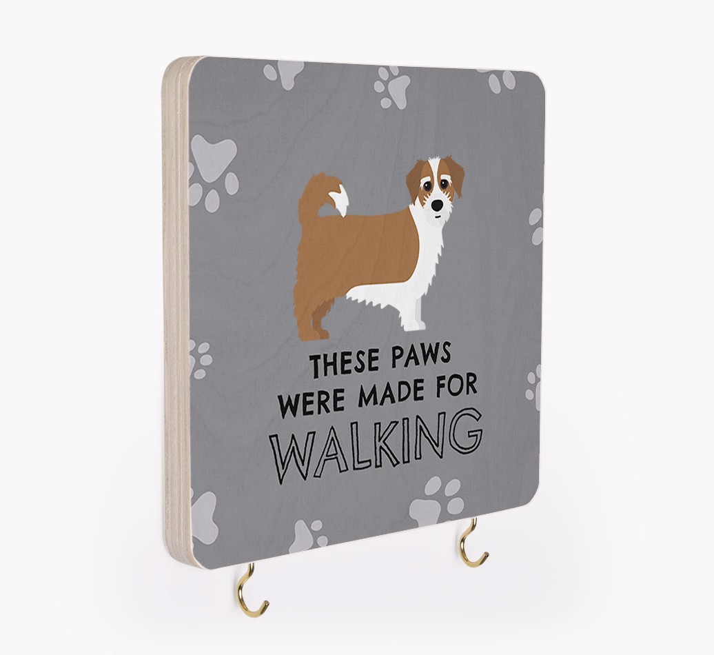 'These Paws Are Made for Walking' - Personalized {breedFullName} Lead & Collar Hanger