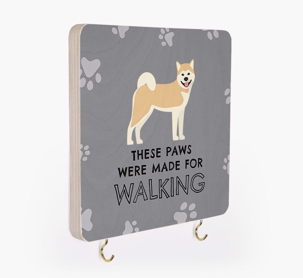 'These Paws Are Made for Walking' - Personalized {breedFullName} Lead & Collar Hanger