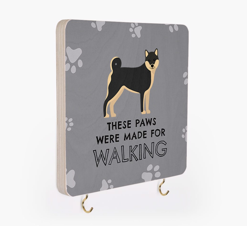 'These Paws Are Made for Walking' - Personalised {breedFullName} Lead & Collar Hanger