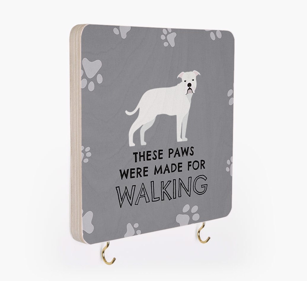 'These Paws Are Made for Walking' - Personalized {breedFullName} Lead & Collar Hanger