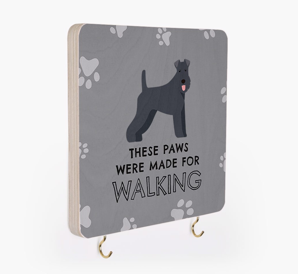 'These Paws Are Made for Walking' - Personalized {breedFullName} Lead & Collar Hanger