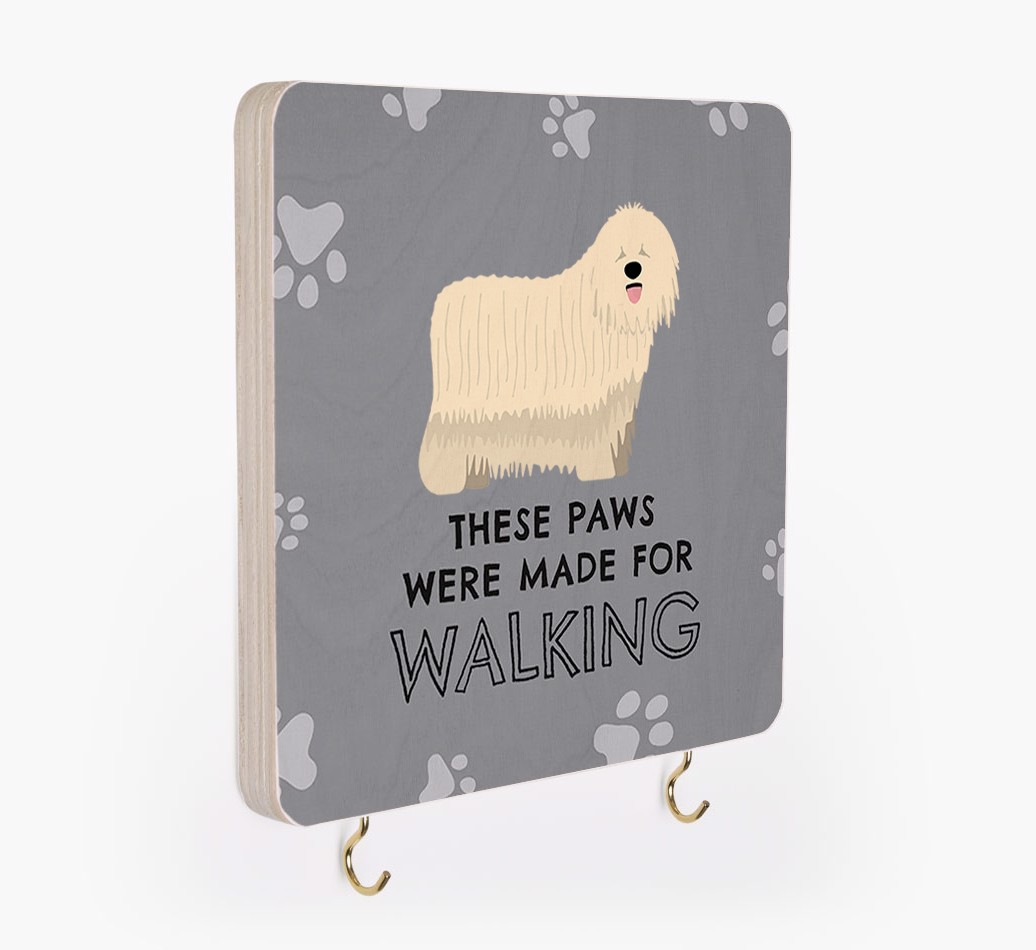 'These Paws Are Made for Walking' - Personalized {breedFullName} Lead & Collar Hanger