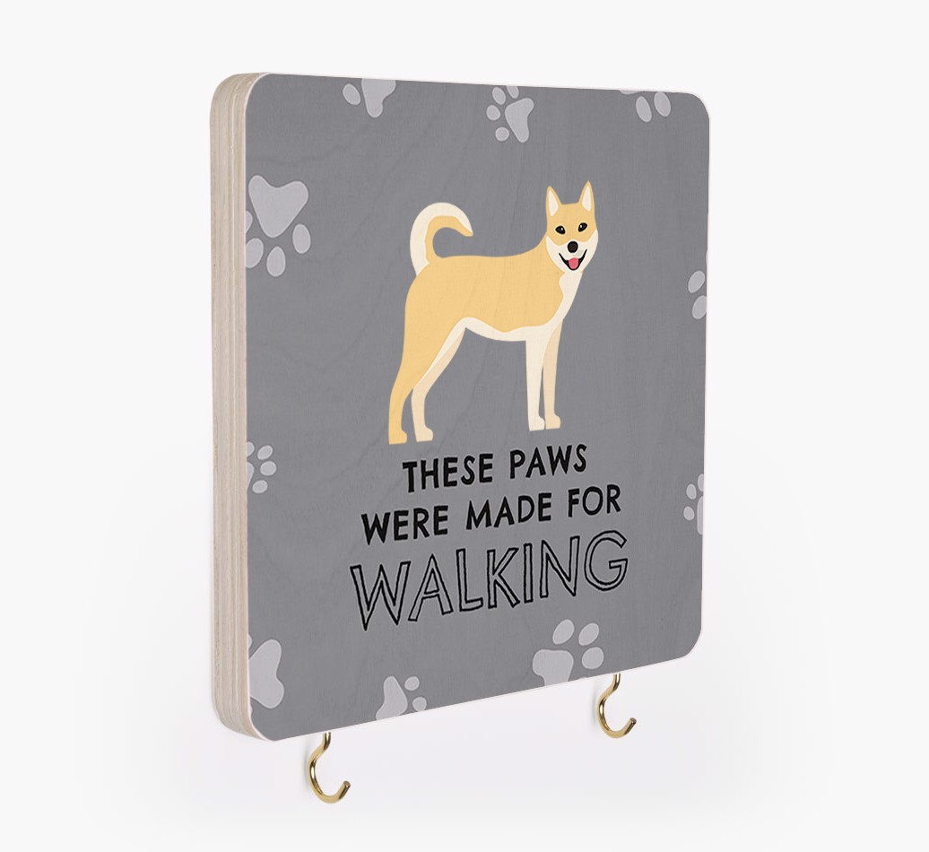 'These Paws Are Made for Walking' - Personalized {breedFullName} Lead & Collar Hanger