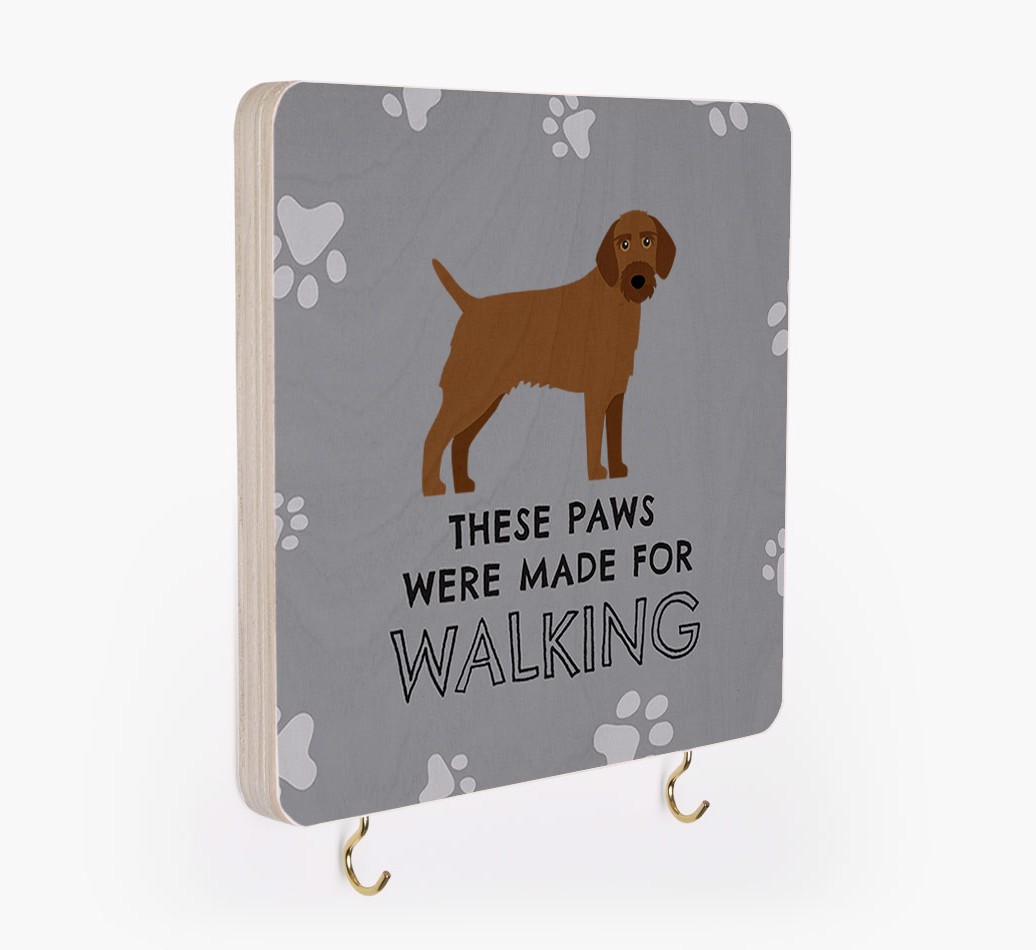 'These Paws Are Made for Walking' - Personalised {breedFullName} Lead & Collar Hanger