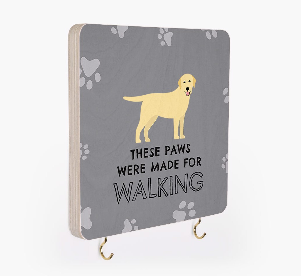 'These Paws Are Made for Walking' - Personalized {breedFullName} Lead & Collar Hanger