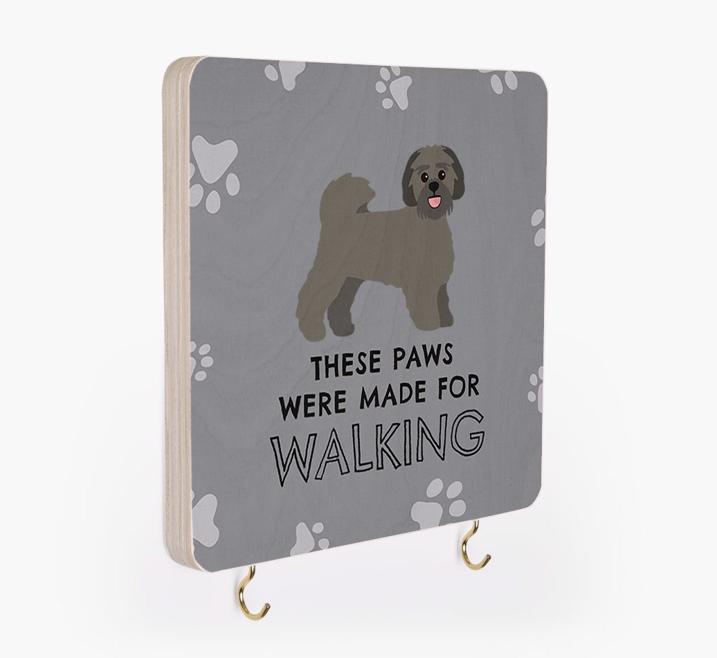 'These Paws Are Made for Walking' - Personalized {breedFullName} Lead & Collar Hanger