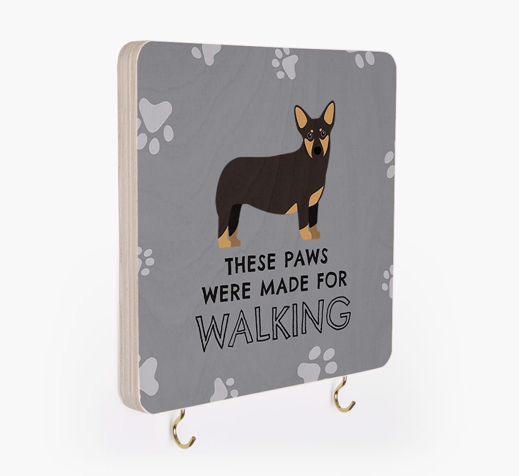 'These Paws Are Made for Walking' - Personalized {breedFullName} Lead & Collar Hanger