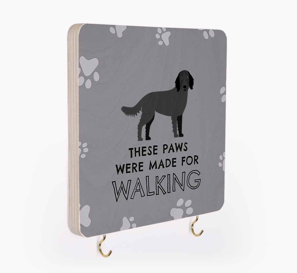 'These Paws Are Made for Walking' - Personalized {breedFullName} Lead & Collar Hanger