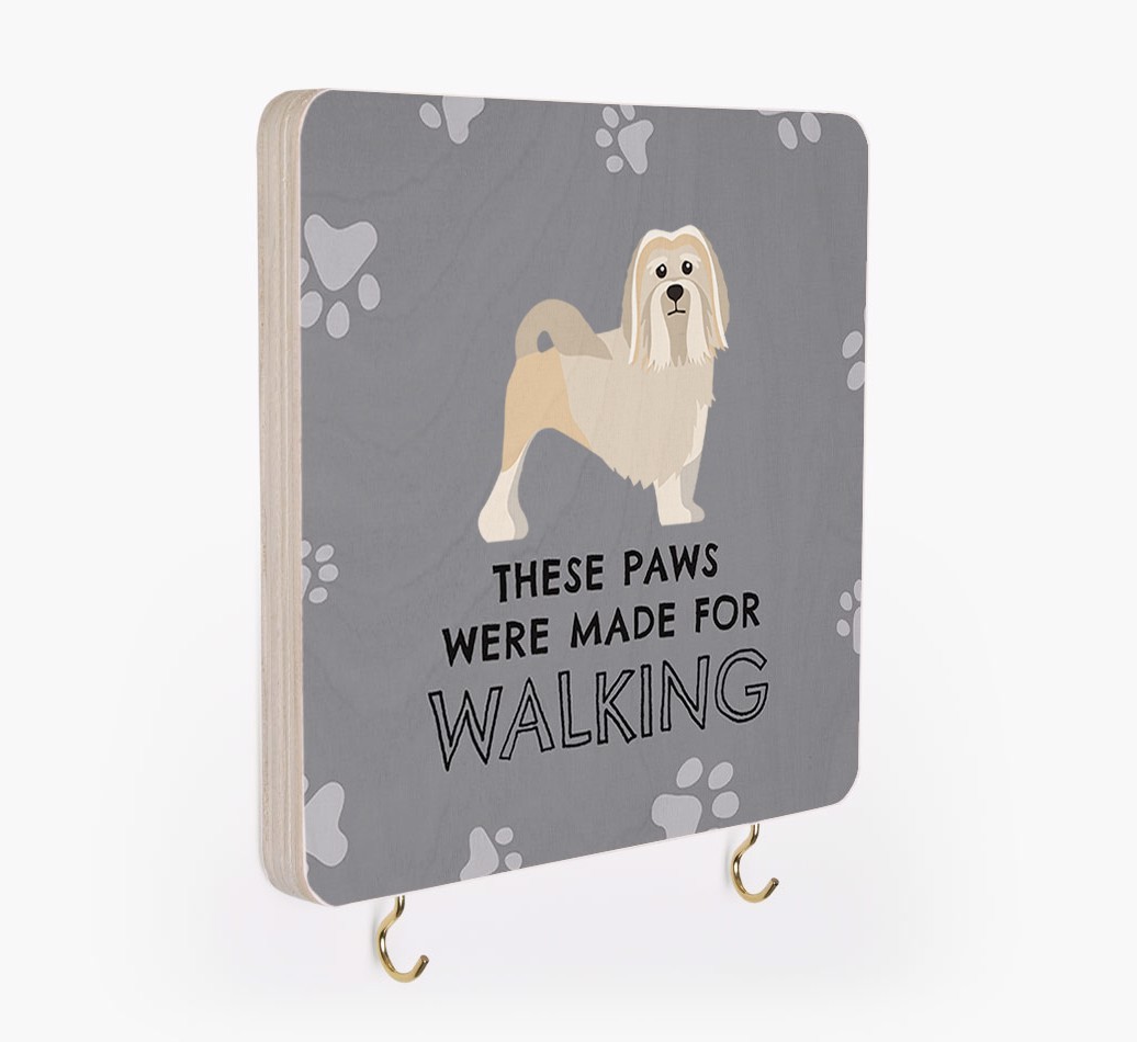 'These Paws Are Made for Walking' - Personalized {breedFullName} Lead & Collar Hanger