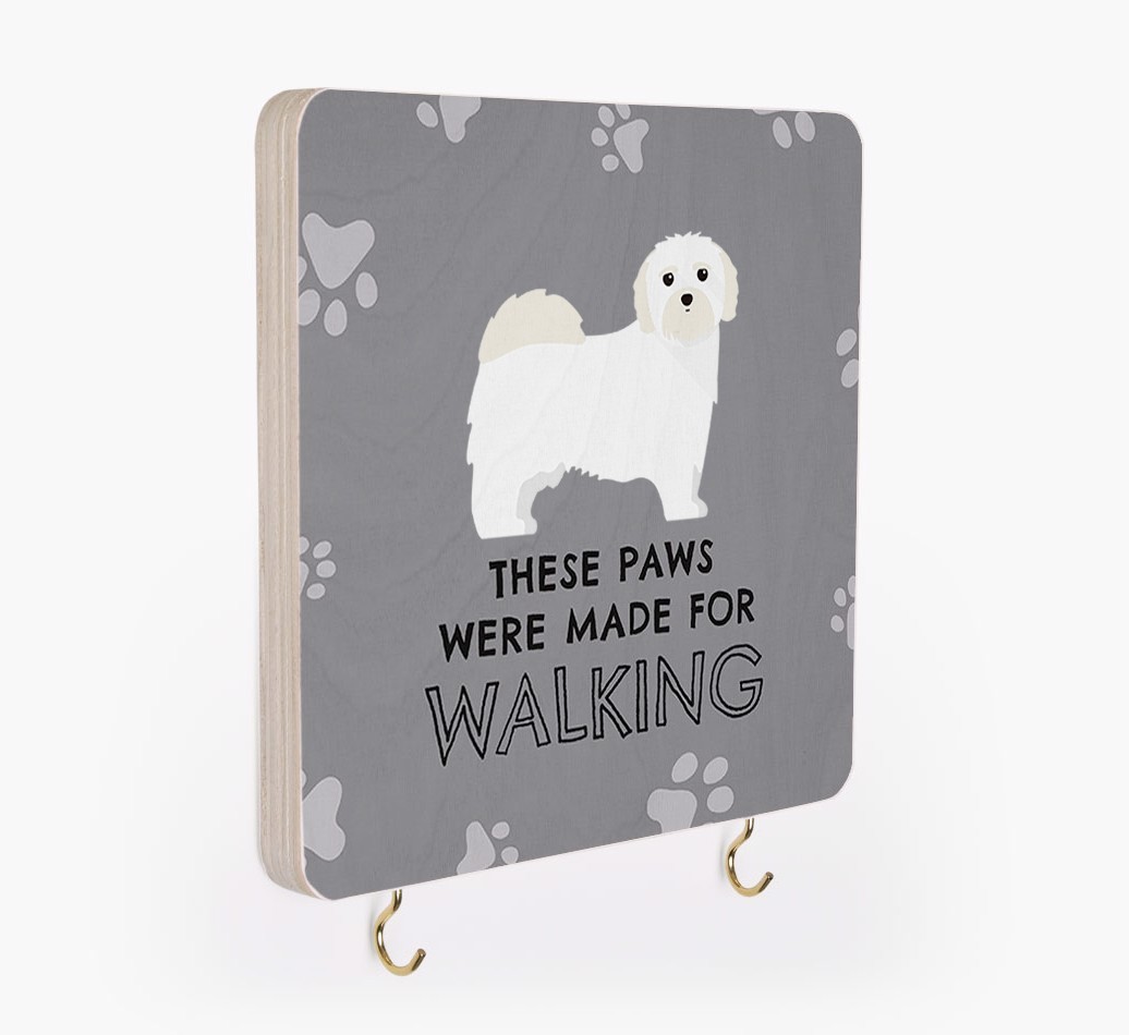 'These Paws Are Made for Walking' - Personalized {breedFullName} Lead & Collar Hanger