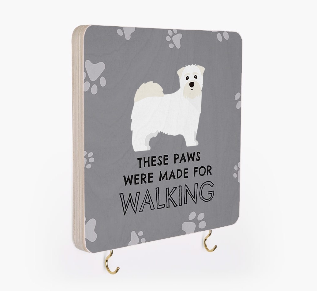'These Paws Are Made for Walking' - Personalized {breedFullName} Lead & Collar Hanger