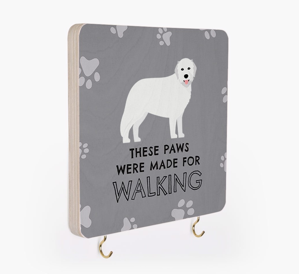 'These Paws Are Made for Walking' - Personalized {breedFullName} Lead & Collar Hanger