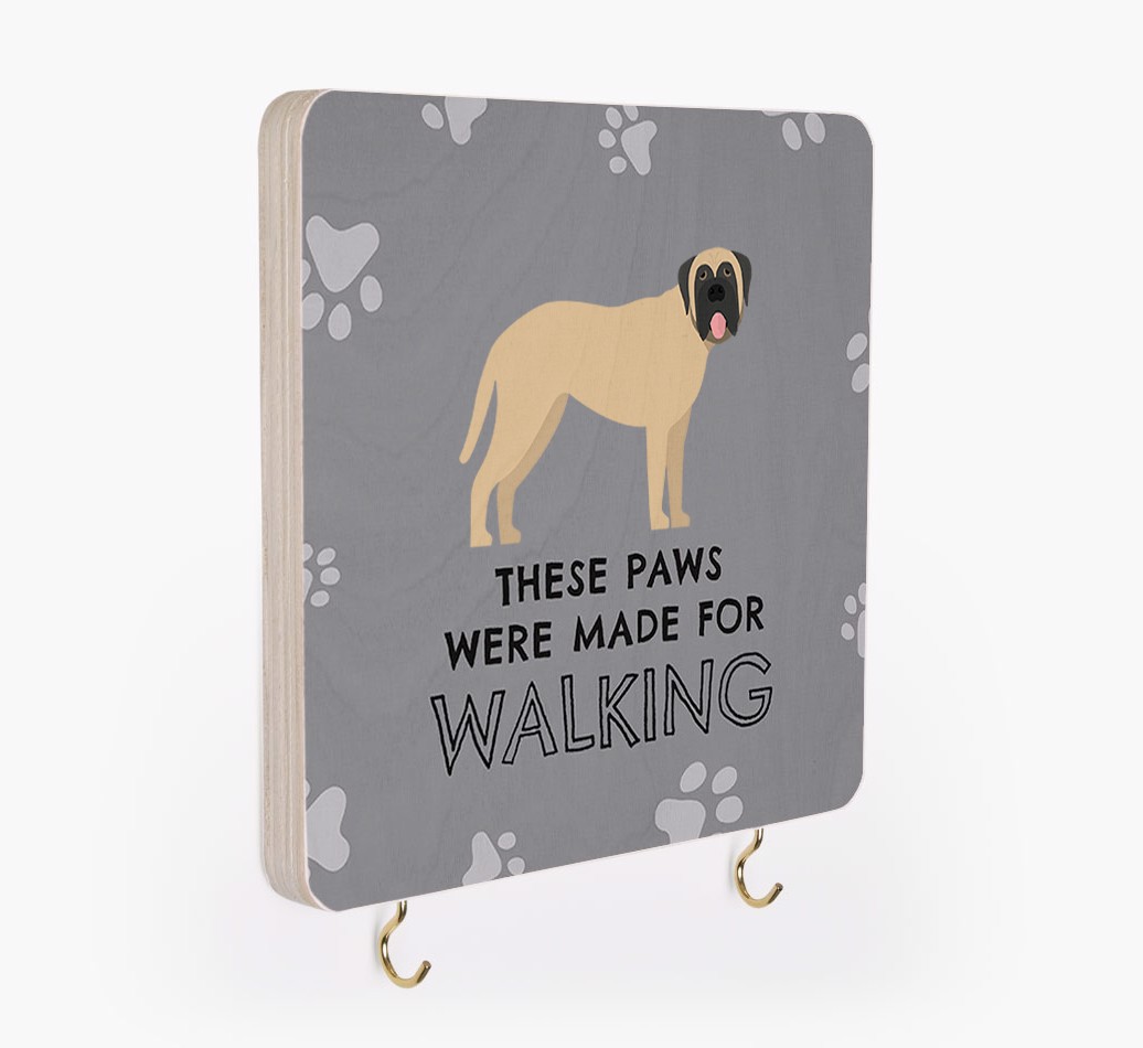 'These Paws Are Made for Walking' - Personalized {breedFullName} Lead & Collar Hanger