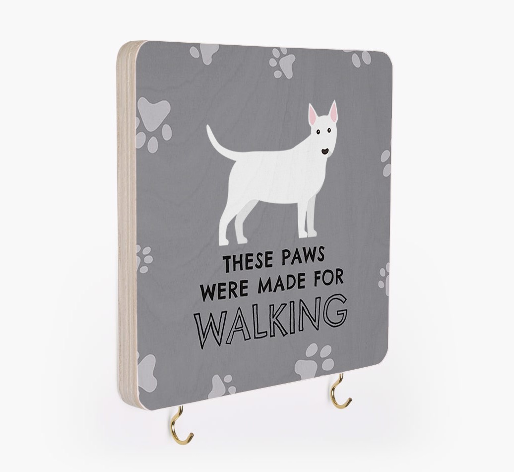 'These Paws Are Made for Walking' - Personalized {breedFullName} Lead & Collar Hanger