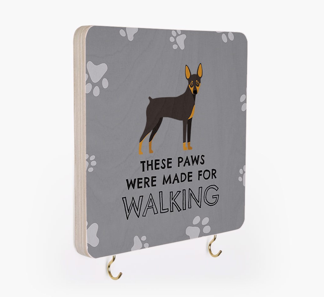 'These Paws Are Made for Walking' - Personalized {breedFullName} Lead & Collar Hanger