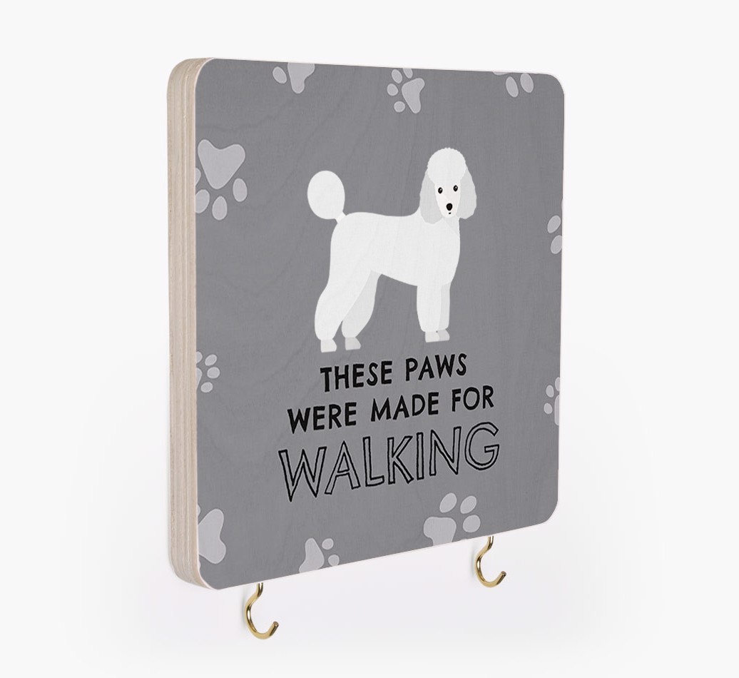 'These Paws Are Made for Walking' - Personalized {breedFullName} Lead & Collar Hanger