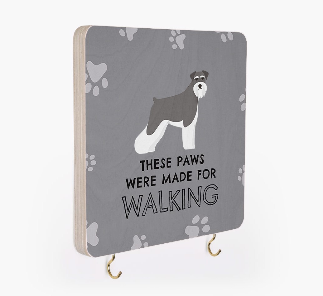 'These Paws Are Made for Walking' - Personalized {breedFullName} Lead & Collar Hanger