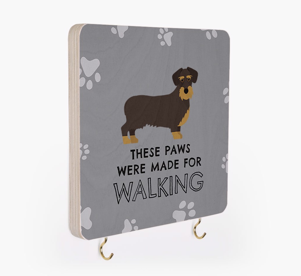 'These Paws Are Made for Walking' - Personalized {breedFullName} Lead & Collar Hanger