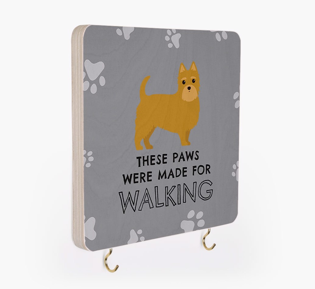 'These Paws Are Made for Walking' - Personalized {breedFullName} Lead & Collar Hanger