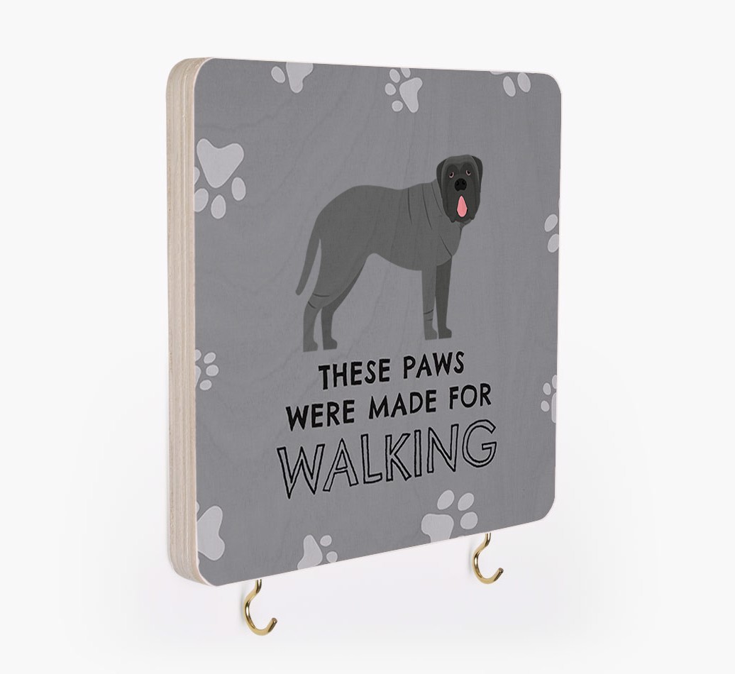 'These Paws Are Made for Walking' - Personalized {breedFullName} Lead & Collar Hanger