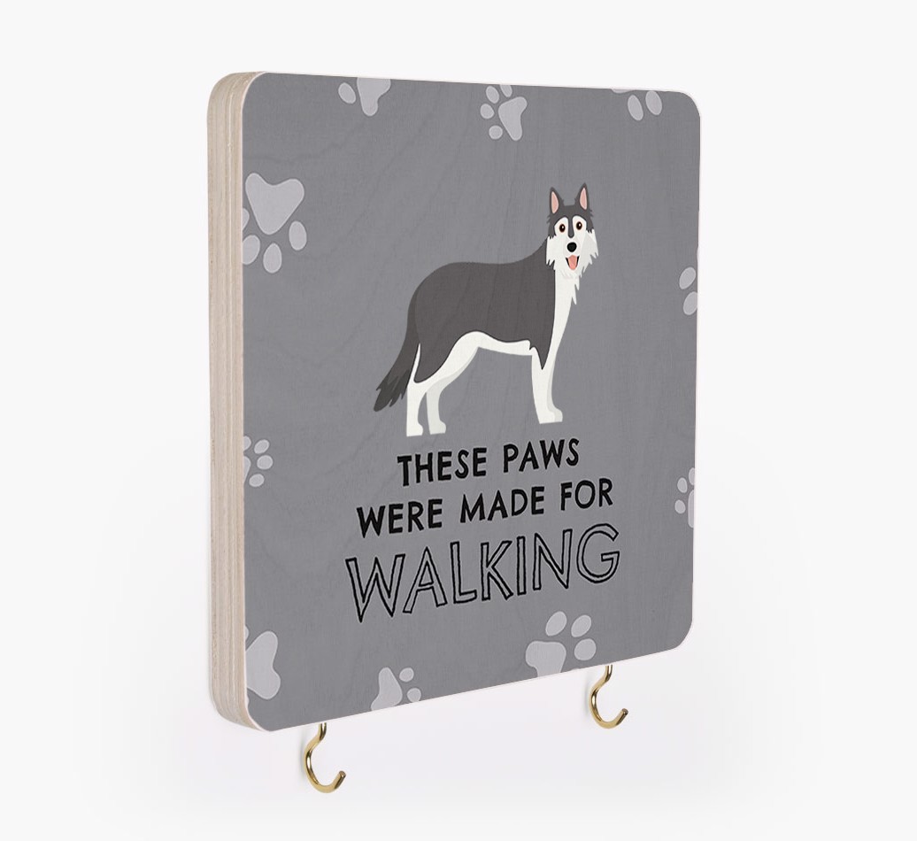 'These Paws Are Made for Walking' - Personalized {breedFullName} Lead & Collar Hanger