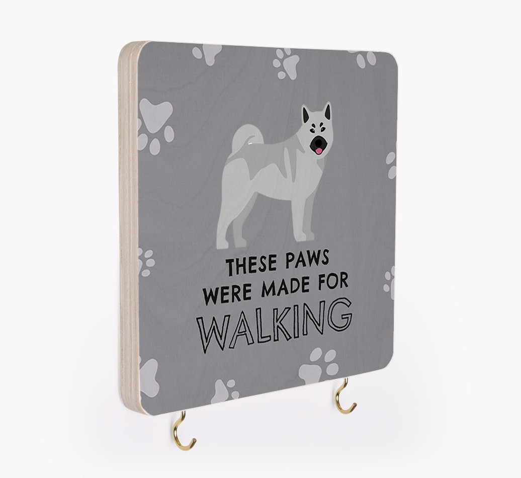'These Paws Are Made for Walking' - Personalized {breedFullName} Lead & Collar Hanger