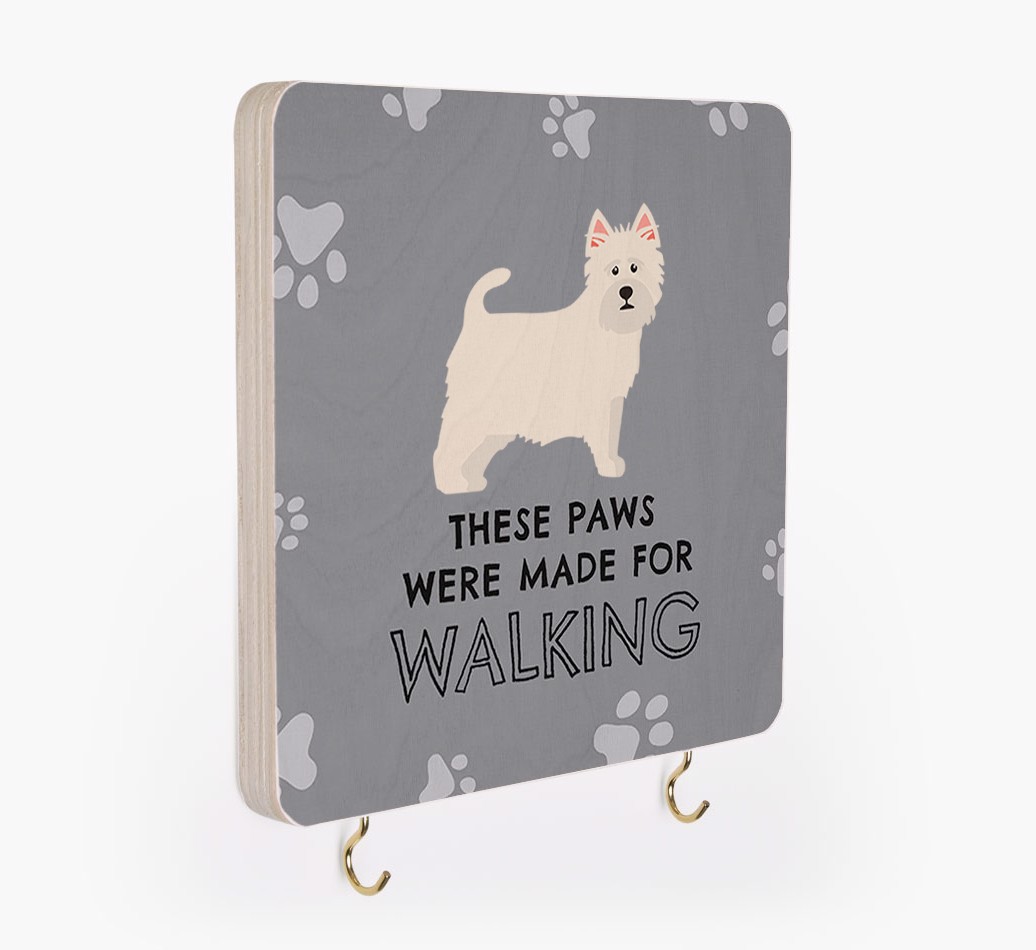 'These Paws Are Made for Walking' - Personalized {breedFullName} Lead & Collar Hanger