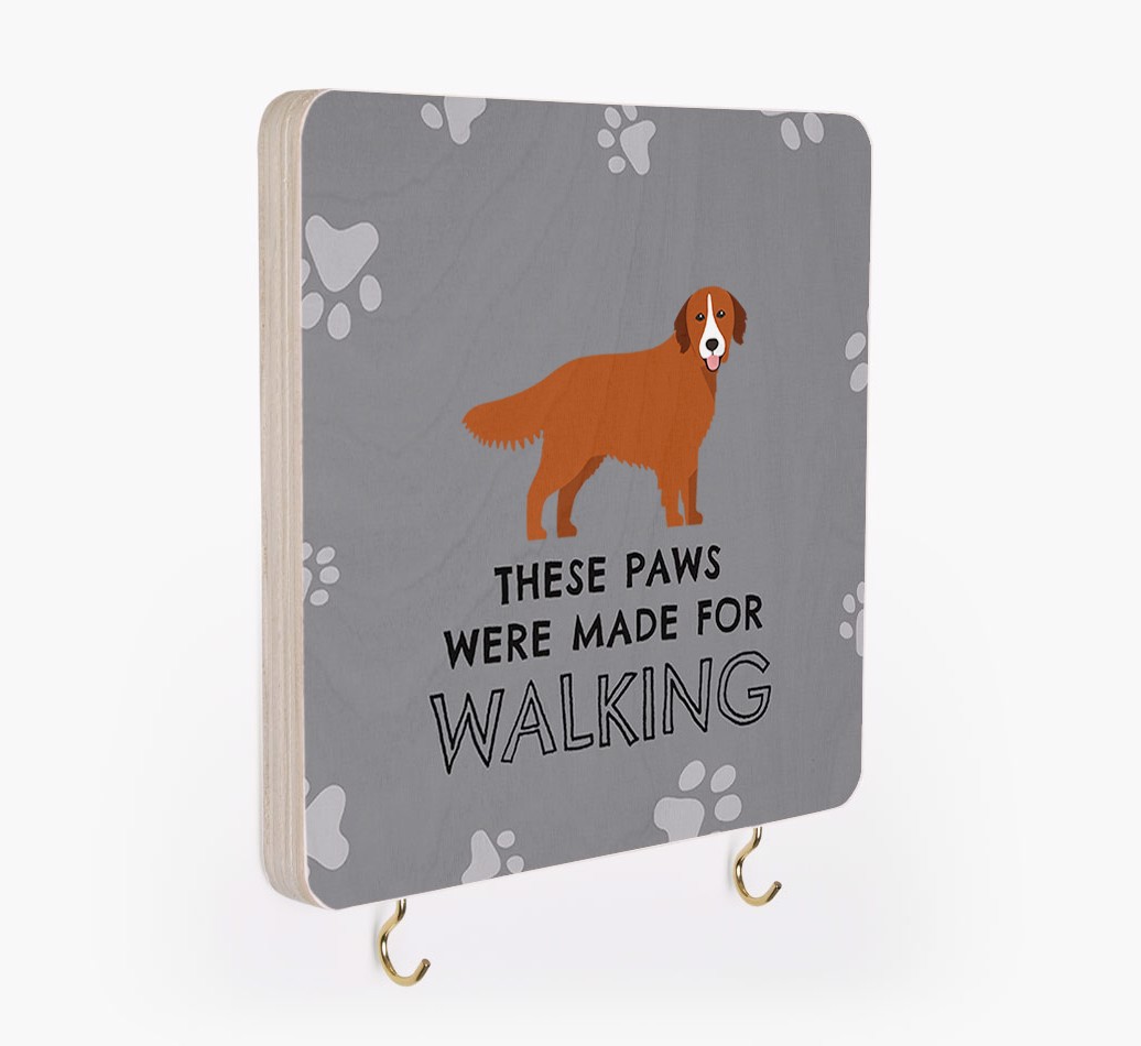 'These Paws Are Made for Walking' - Personalised {breedFullName} Lead & Collar Hanger