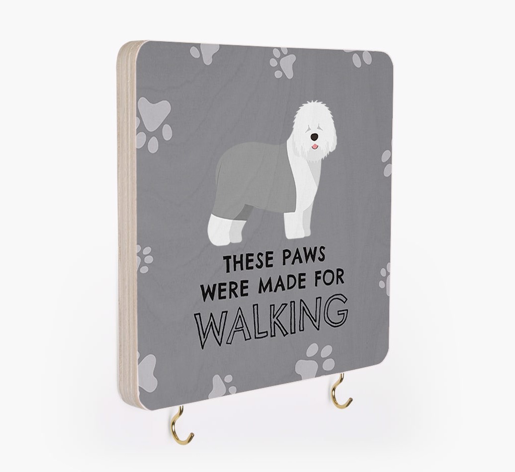 'These Paws Are Made for Walking' - Personalized {breedFullName} Lead & Collar Hanger