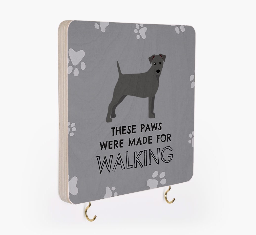 'These Paws Are Made for Walking' - Personalised {breedFullName} Lead & Collar Hanger