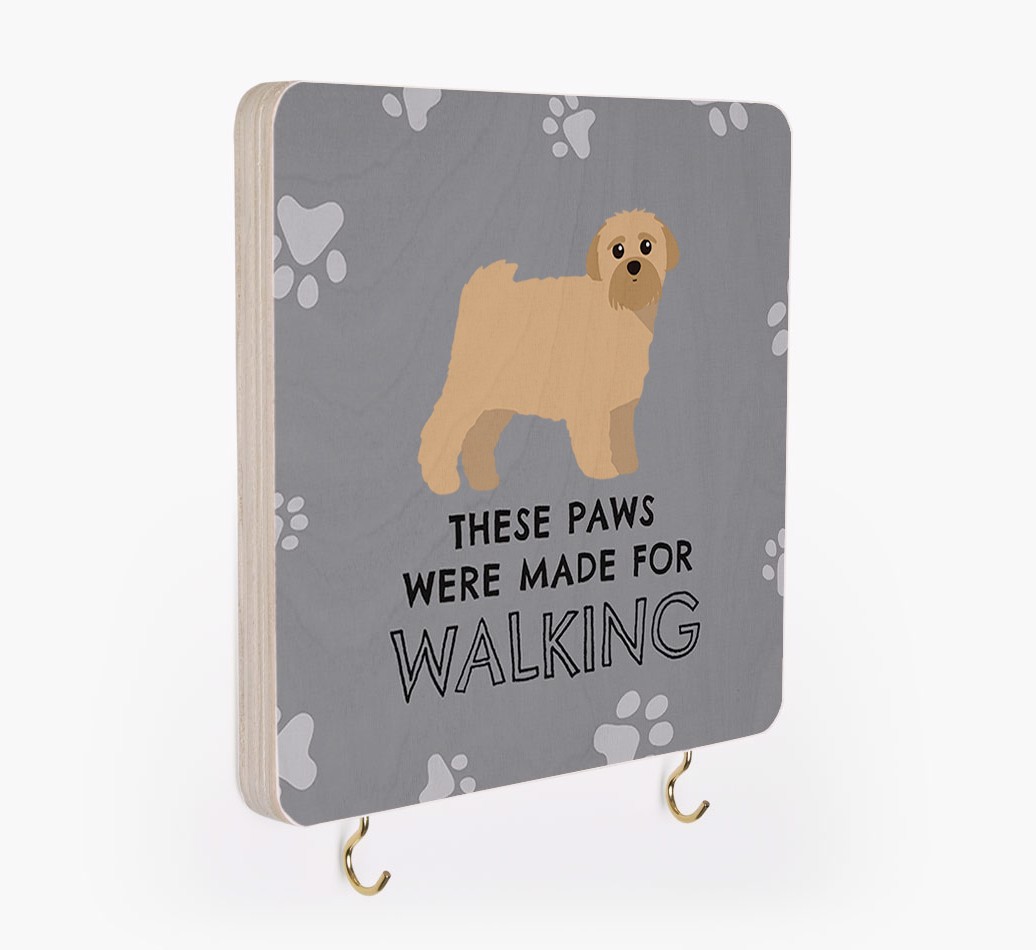 'These Paws Are Made for Walking' - Personalized {breedFullName} Lead & Collar Hanger
