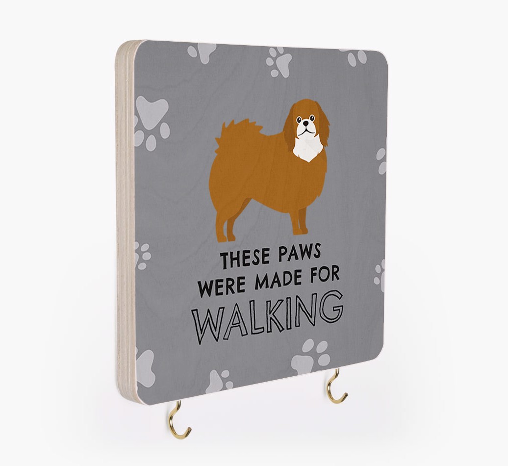 'These Paws Are Made for Walking' - Personalized {breedFullName} Lead & Collar Hanger
