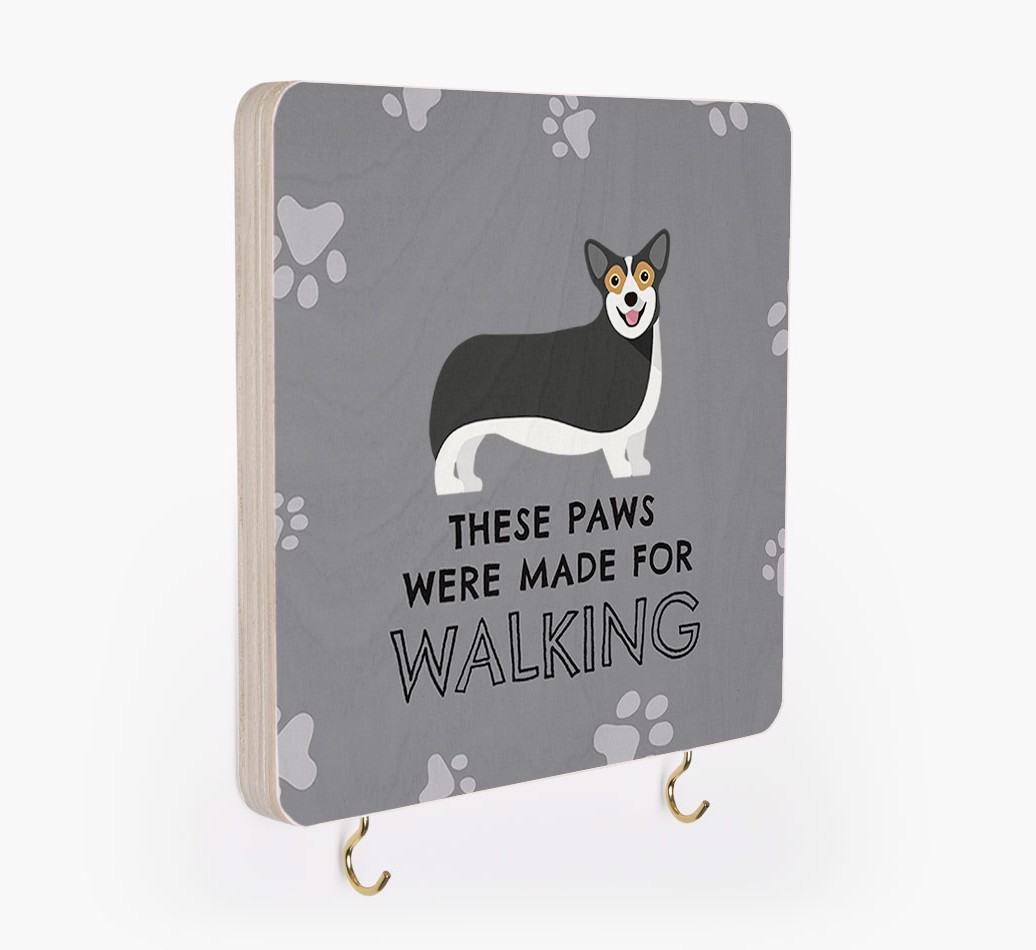 'These Paws Are Made for Walking' - Personalized {breedFullName} Lead & Collar Hanger