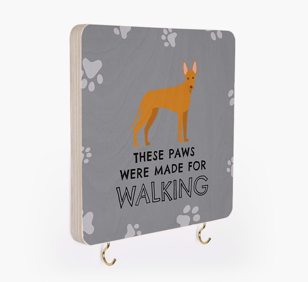 'These Paws Are Made for Walking' - Personalized {breedFullName} Lead & Collar Hanger