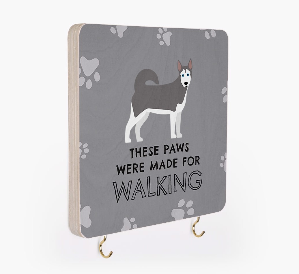 'These Paws Are Made for Walking' - Personalised {breedFullName} Lead & Collar Hanger