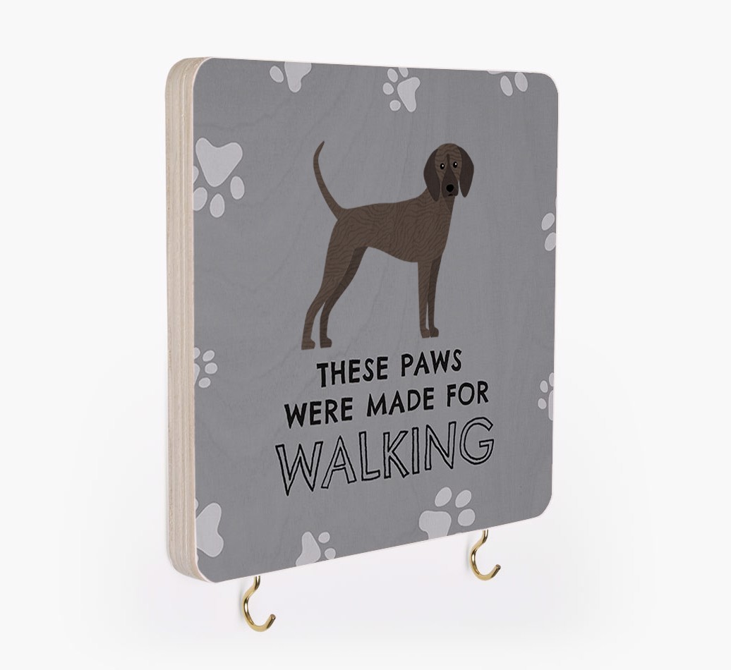 'These Paws Are Made for Walking' - Personalized {breedFullName} Lead & Collar Hanger