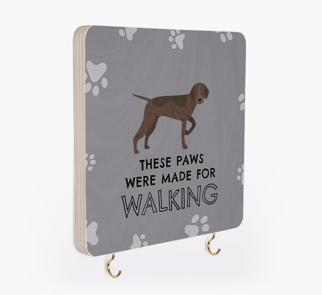 'These Paws Are Made for Walking' - Personalized {breedFullName} Lead & Collar Hanger