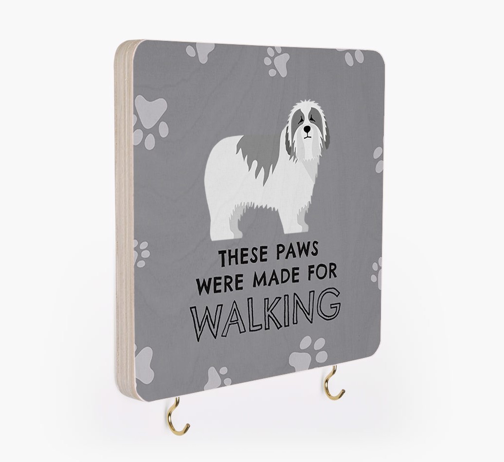 'These Paws Are Made for Walking' - Personalized {breedFullName} Lead & Collar Hanger