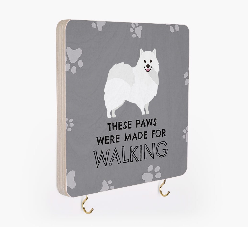 'These Paws Are Made for Walking' - Personalized {breedFullName} Lead & Collar Hanger